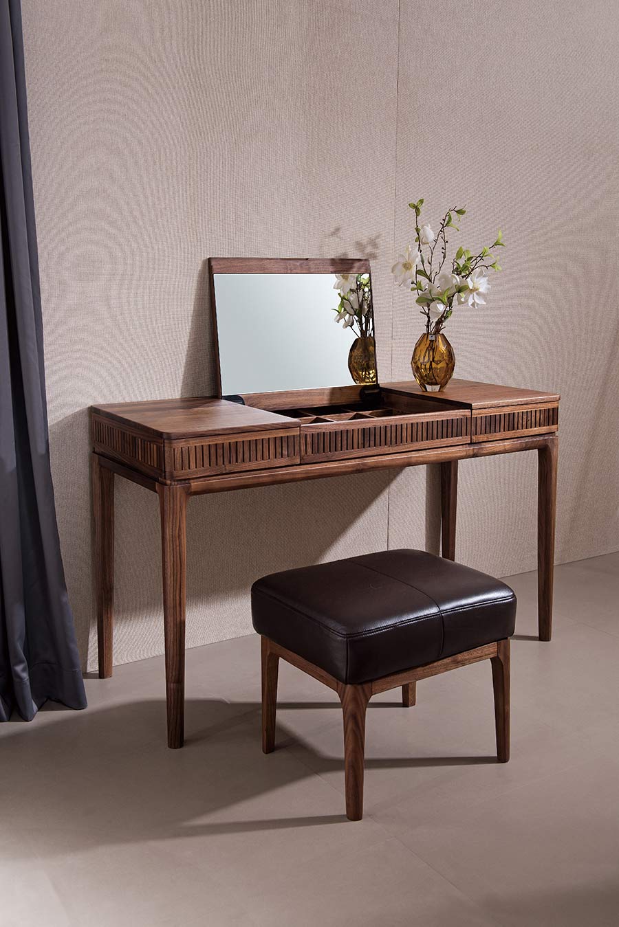 实木 真皮梳妆凳配搭图